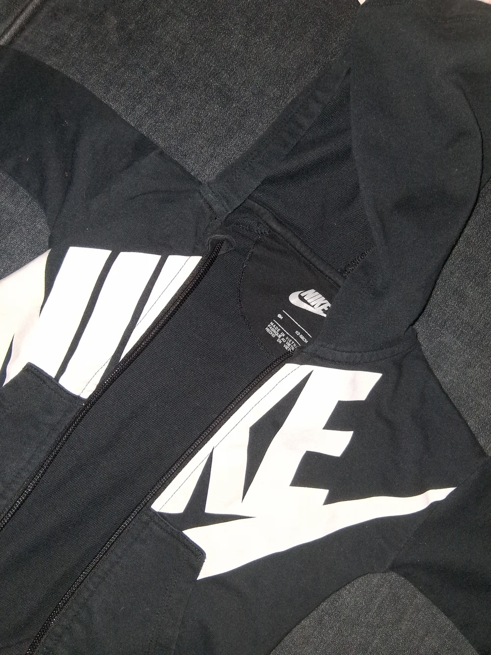 Nike Black Full-Zip Hoodie with White Logo 6 Months